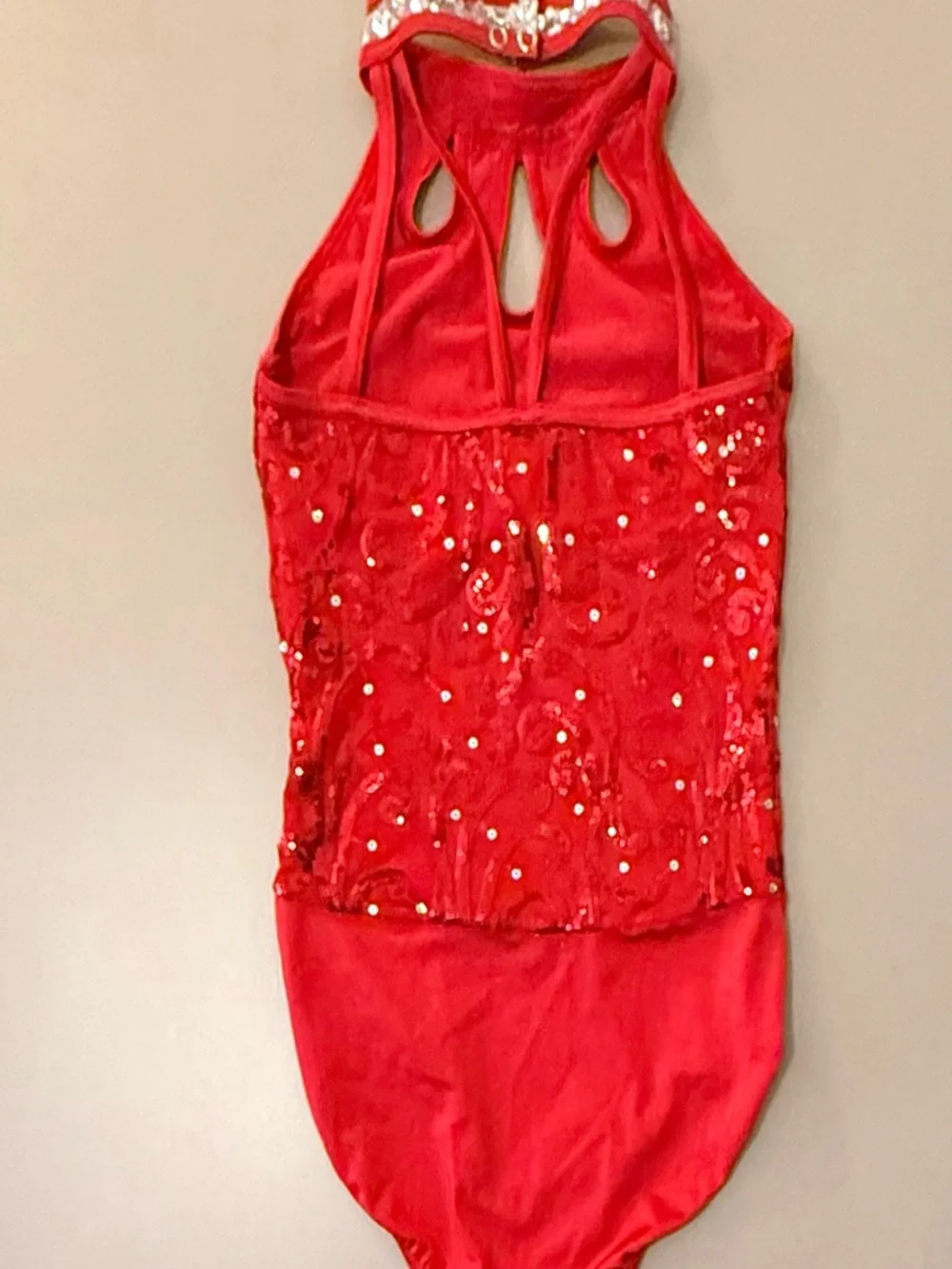 Weissman Child’s Large Red Sequin Fringe Dance Costume - Picture 4 of 13